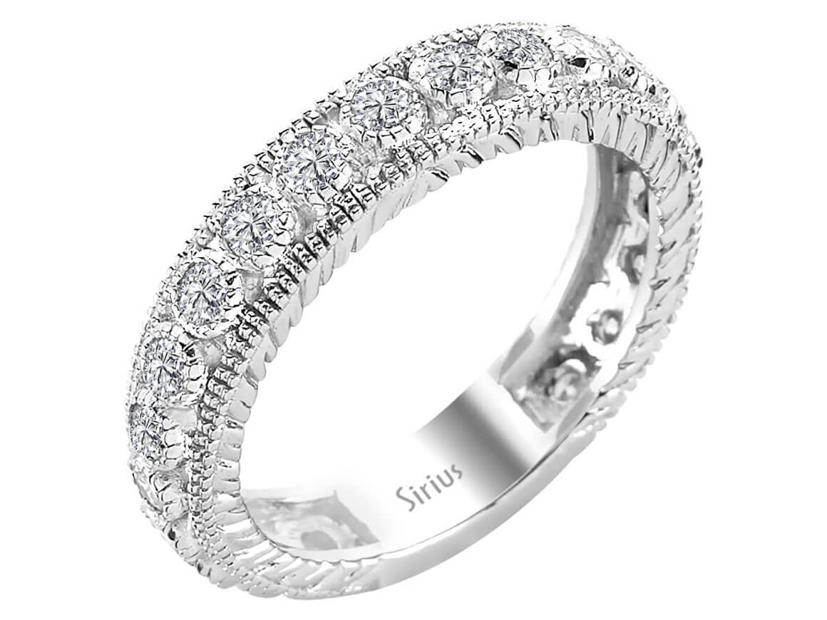 0,85 Karat Diamant Rundum Allianz - handgefertigter Diamantschmuck aus Feingold | Sirius Diamant