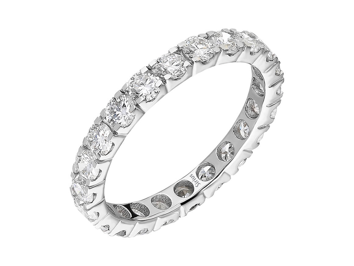 Insgesamt 1,68 Karat Diamant Rundum Allianz - handgefertigter Diamantschmuck aus Feingold | Sirius Diamant