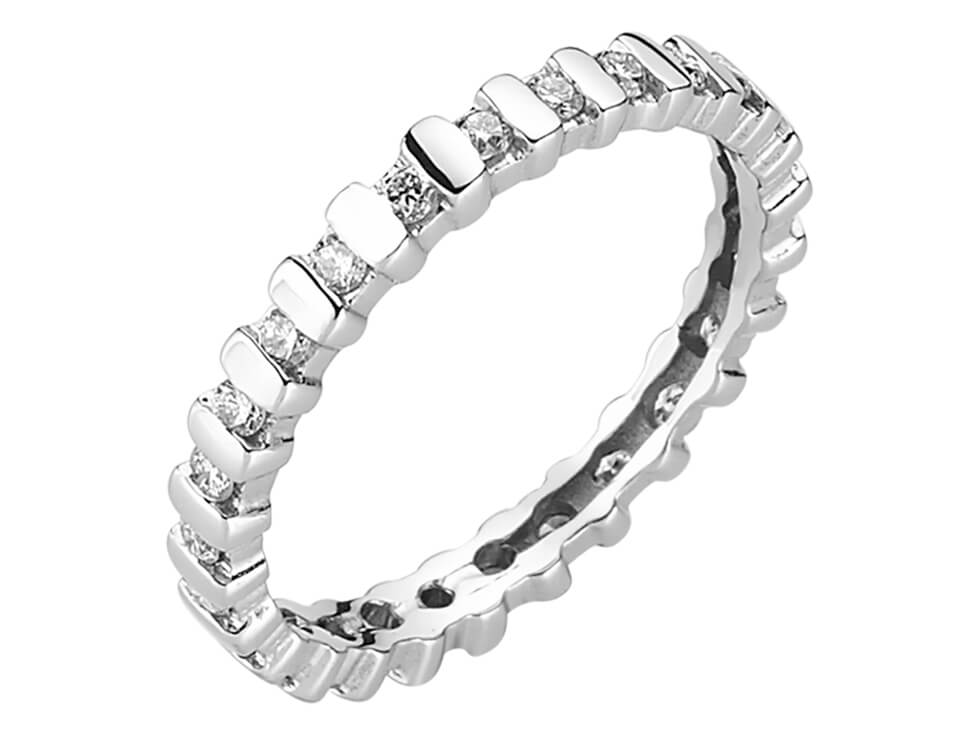 0,45 Karat rundum Diamant Allianz Ring 585er 14K Weissgold - handgefertigter Diamantschmuck aus Feingold | Sirius Diamant