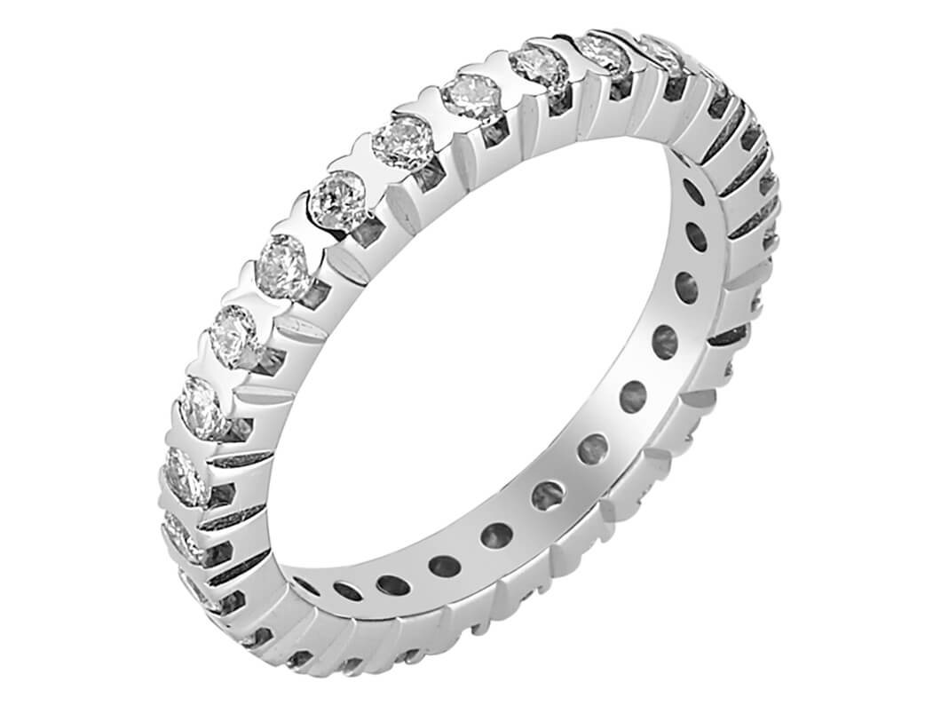 0.94 carat all around diamond ring 585 14K white gold