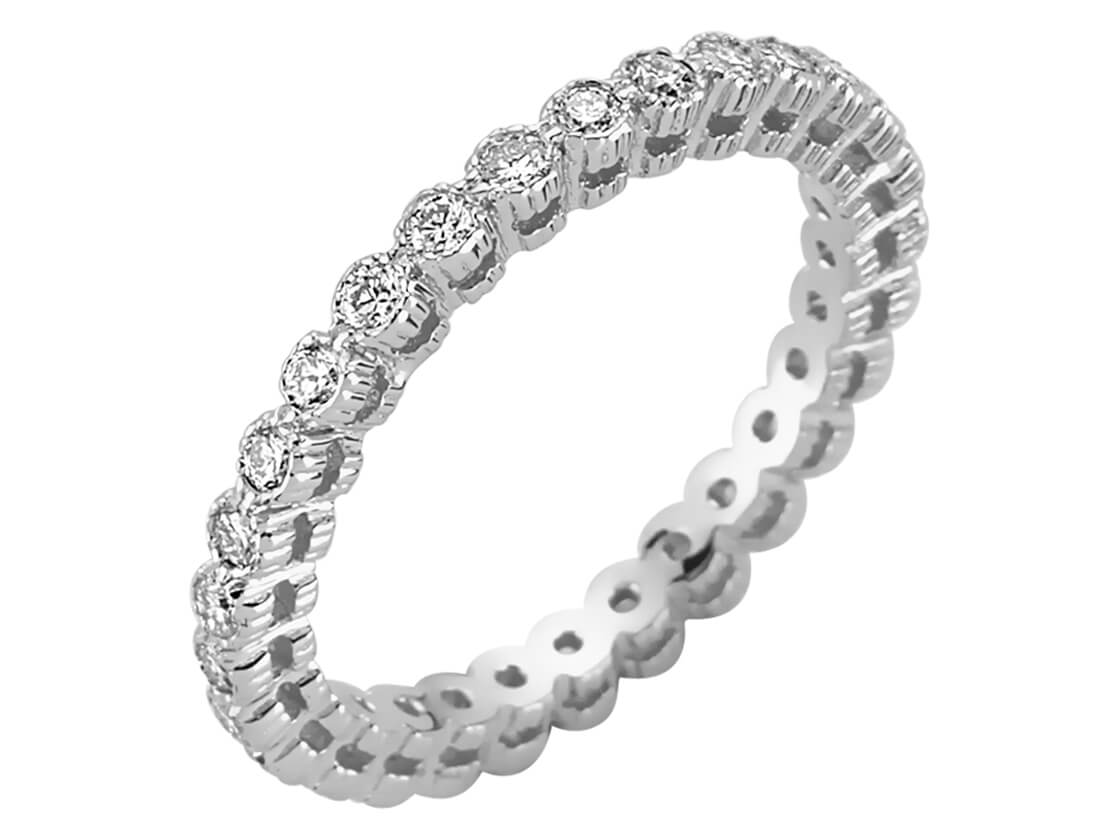 0,63 Gesamtkarat Diamant rundum Allianz - handgefertigter Diamantschmuck aus Feingold | Sirius Diamant