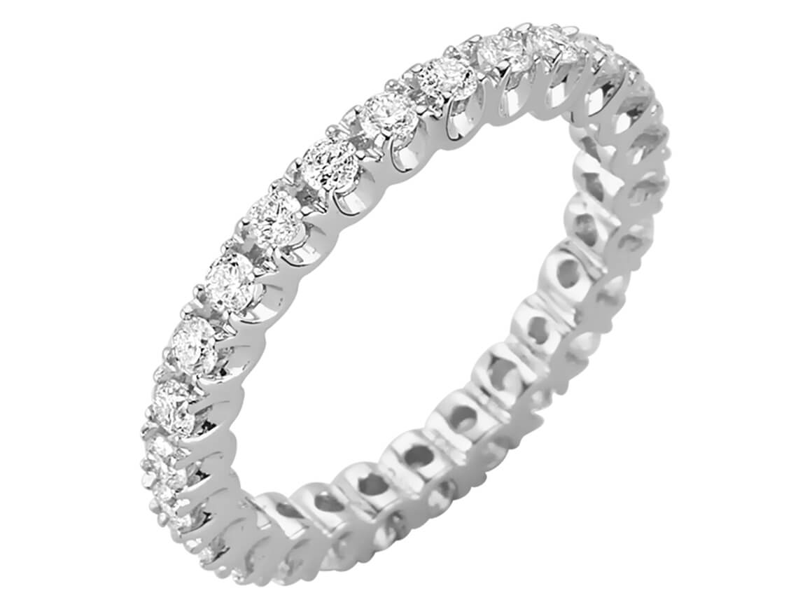0,93 Karat Diamant rundum Allianz - handgefertigter Diamantschmuck aus Feingold | Sirius Diamant