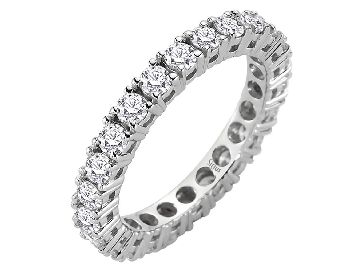 1,79 Karat Diamant rundum Allianz - handgefertigter Diamantschmuck aus Feingold | Sirius Diamant