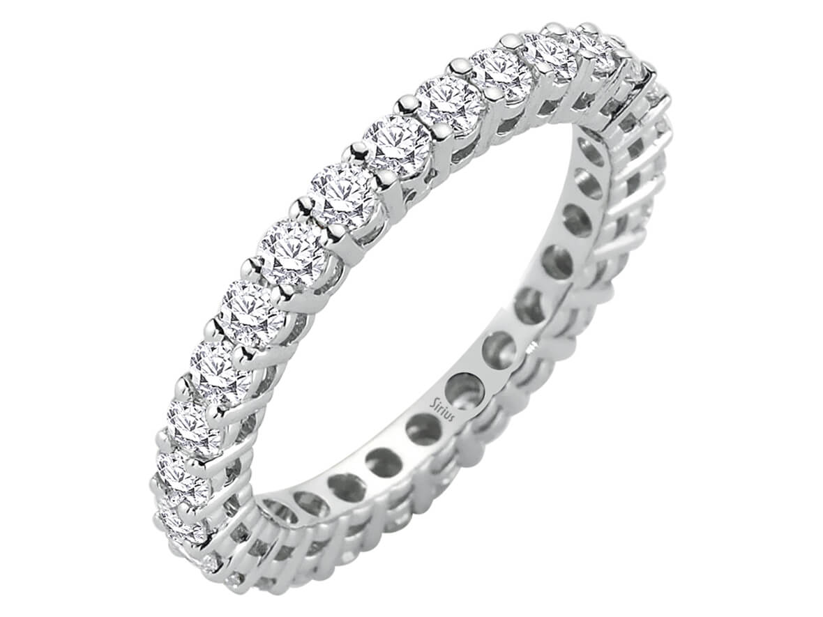 1,64 Karat Diamant rundum Allianz - handgefertigter Diamantschmuck aus Feingold | Sirius Diamant