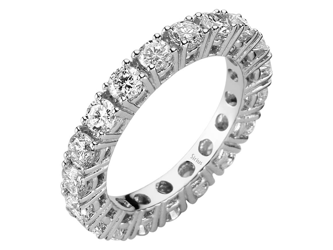 2,19 Karat Diamant rundum Diamanten Allianz - handgefertigter Diamantschmuck aus Feingold | Sirius Diamant