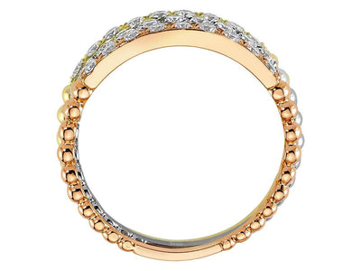 Alliance Demi-Ronde Diamant 3 Couleurs