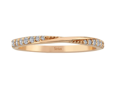 Twist Modern Engagement Ring with Diamonds