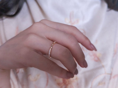 Twist Modern Engagement Ring with Diamonds