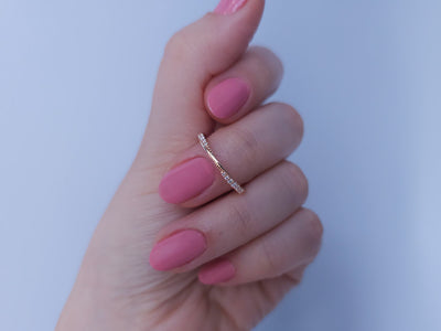 Twist Modern Engagement Ring with Diamonds