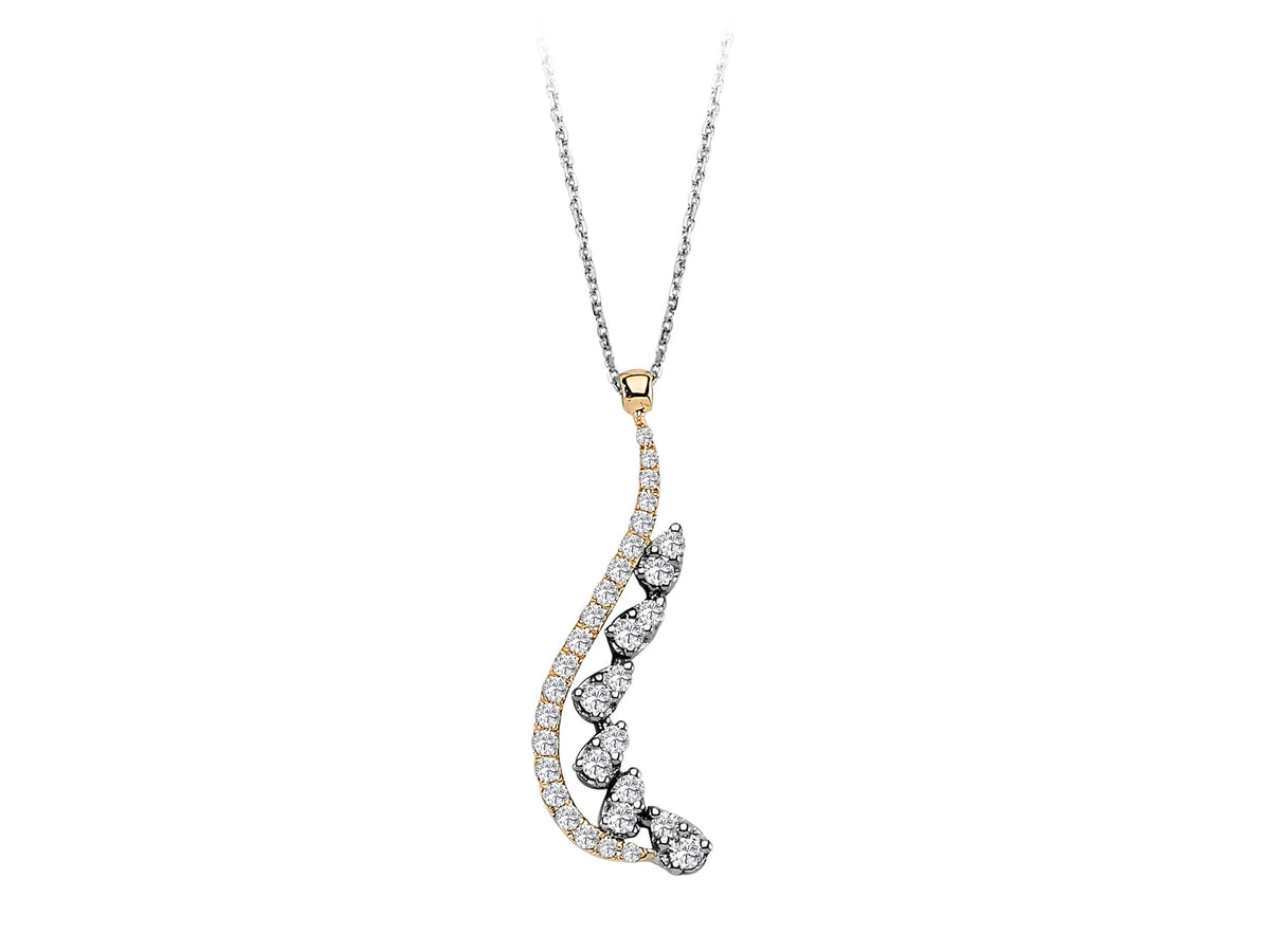 Diamant Liebestropfen Collier - handgefertigter Diamantschmuck aus Feingold | Sirius Diamant