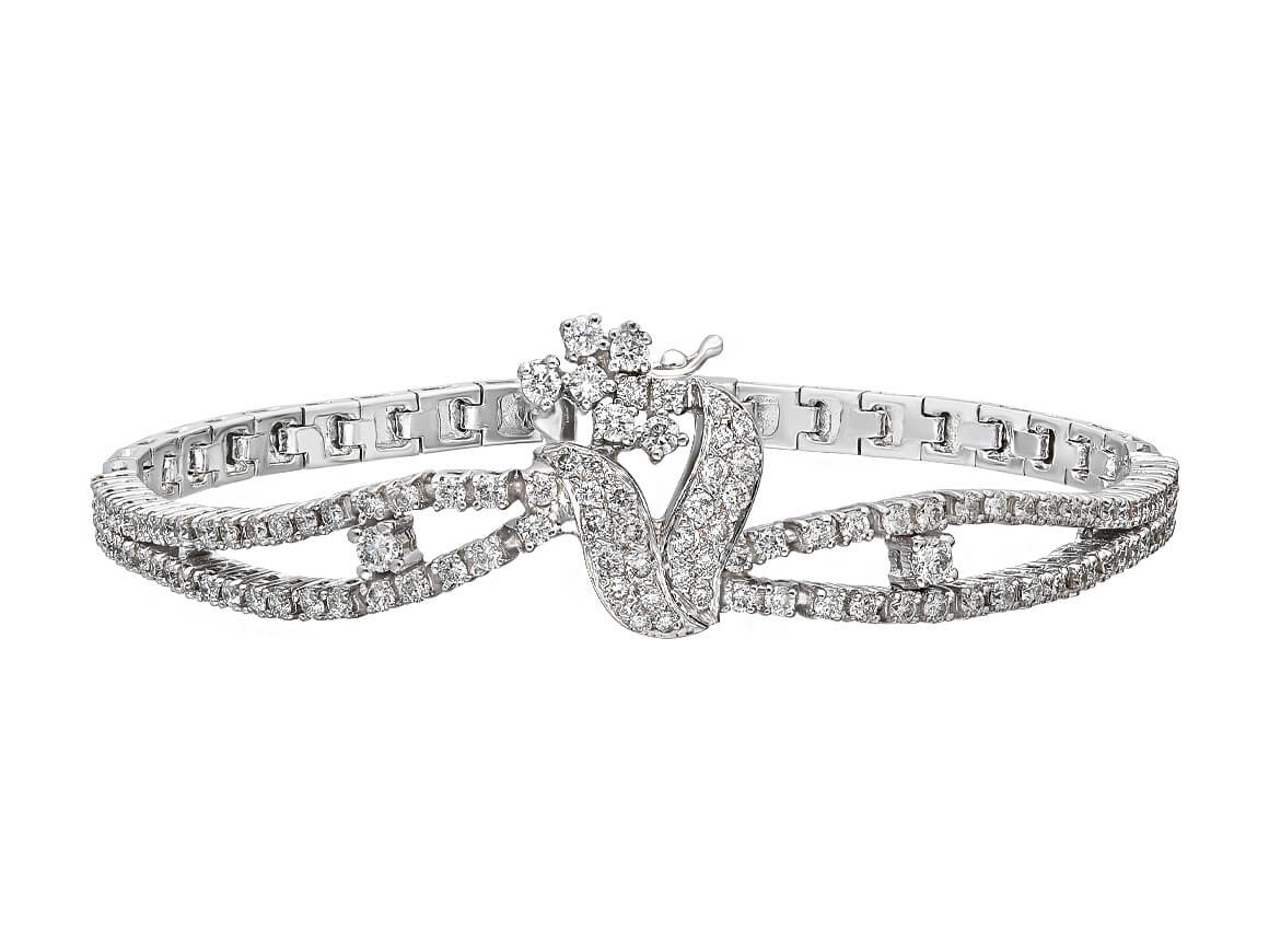 2,30 Gesamtkarat Diamant Tennis Armband in 14 K Weißgold - handgefertigter Diamantschmuck aus Feingold | Sirius Diamant
