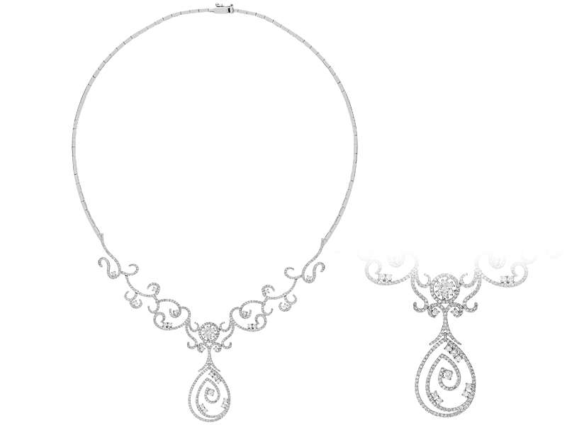 Diamant Extravagantes Collier - handgefertigter Diamantschmuck aus Feingold | Sirius Diamant