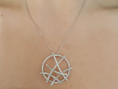 Collier en or blanc 18 carats avec diamants de 1,60 carat