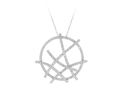 Collier en or blanc 18 carats avec diamants de 1,60 carat