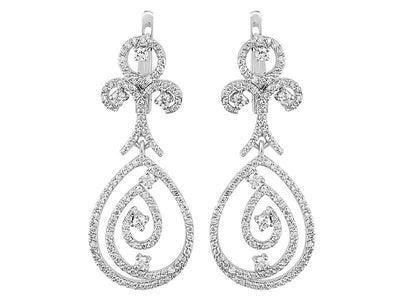 Total 1.63 carat diamond earrings in 14K