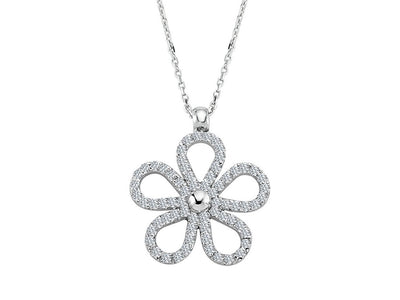 Diamond flower necklace in 18 K