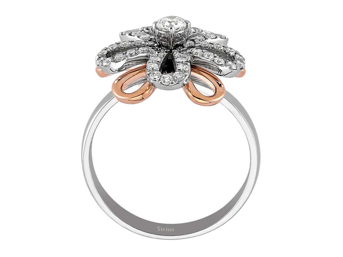 Diamond Two-Tone Daisy Ring