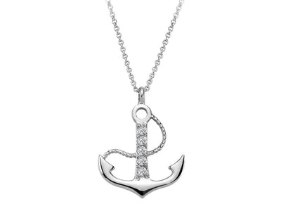 Diamond anchor necklace