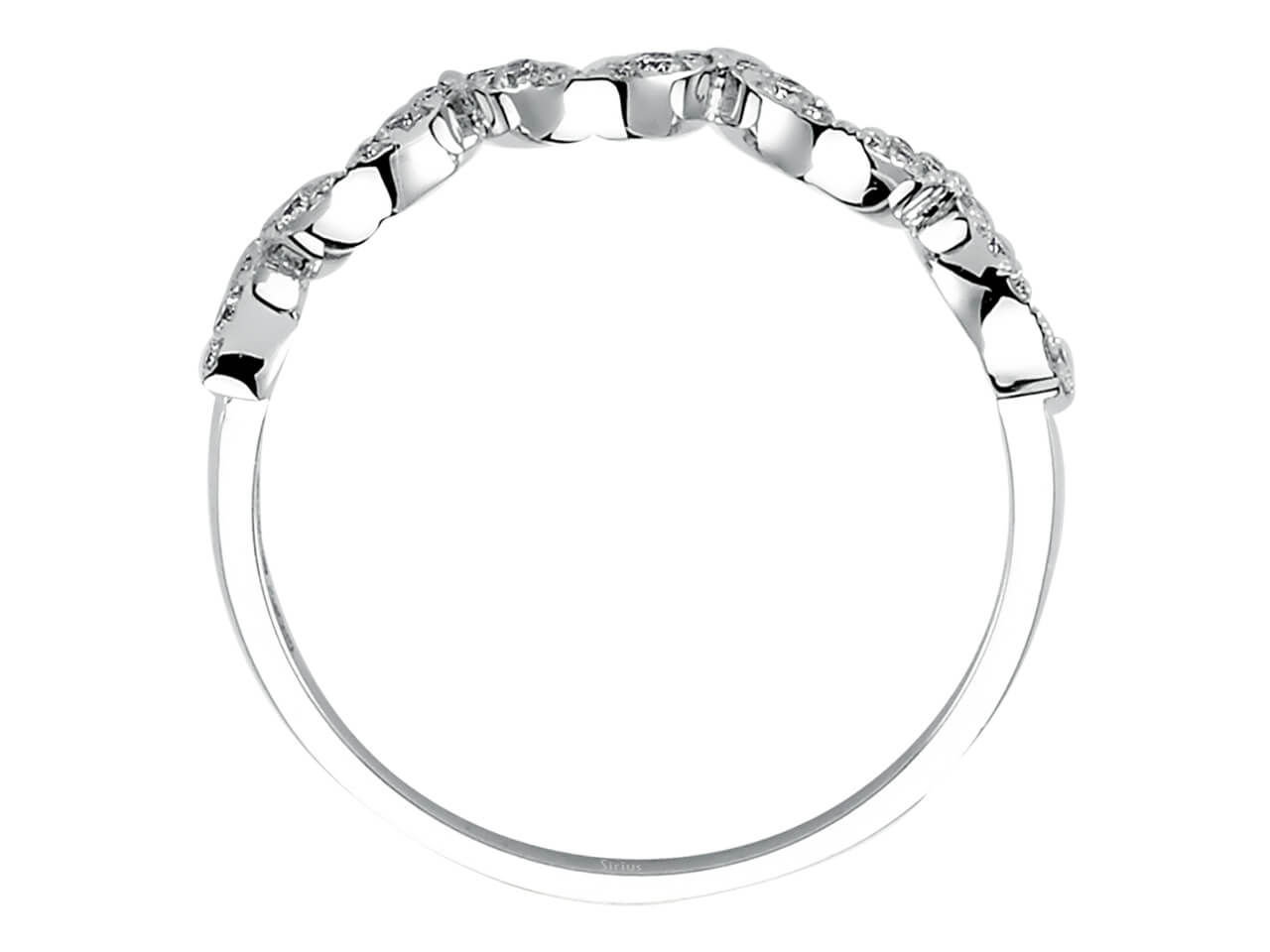 Diamant halbrund welliger Allianz - handgefertigter Diamantschmuck aus Feingold | Sirius Diamant