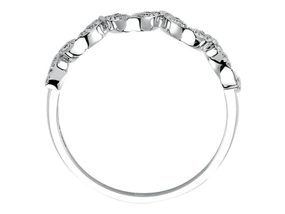Alliance diamant demi-ronde ondulée 