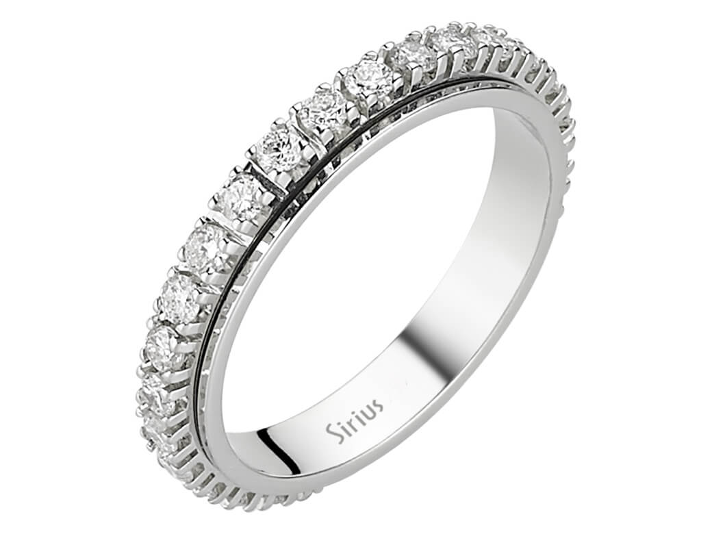 0,93 Karat Diamant rundum Allianz - handgefertigter Diamantschmuck aus Feingold | Sirius Diamant