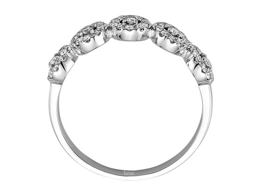 0,34 Karat Diamant Allianz in 14 K Weißgold - handgefertigter Diamantschmuck aus Feingold | Sirius Diamant