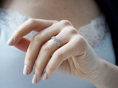 0.34 carat diamond alliance in 14 K white gold