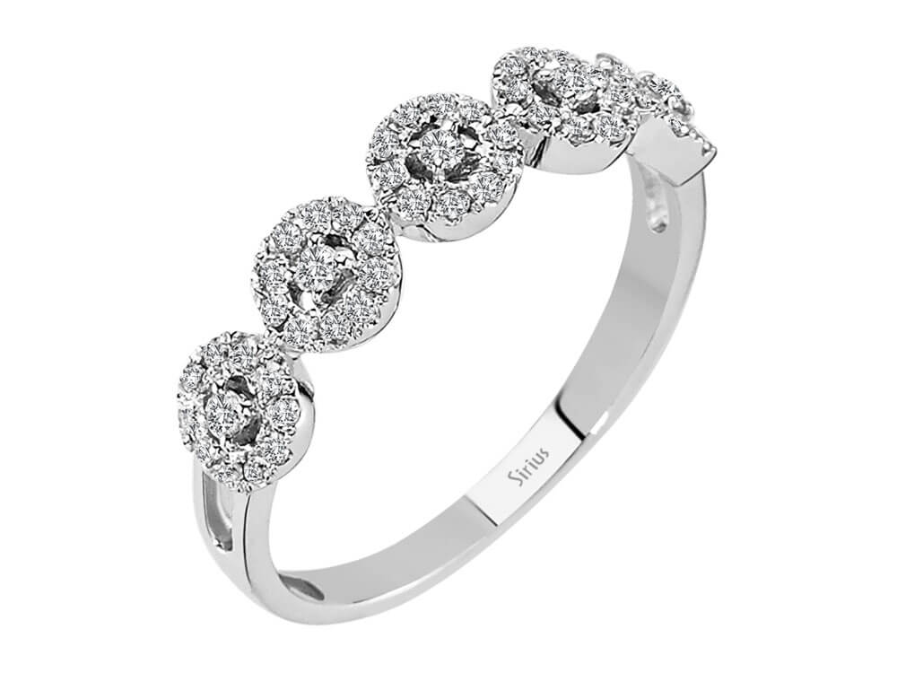 0,34 Karat Diamant Allianz in 14 K Weißgold - handgefertigter Diamantschmuck aus Feingold | Sirius Diamant