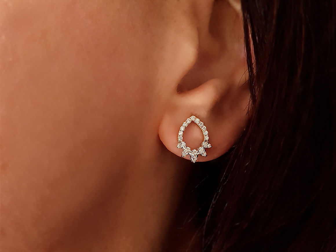 Diamant Sonnenscheibe Schmuckset in 14K Rosegold