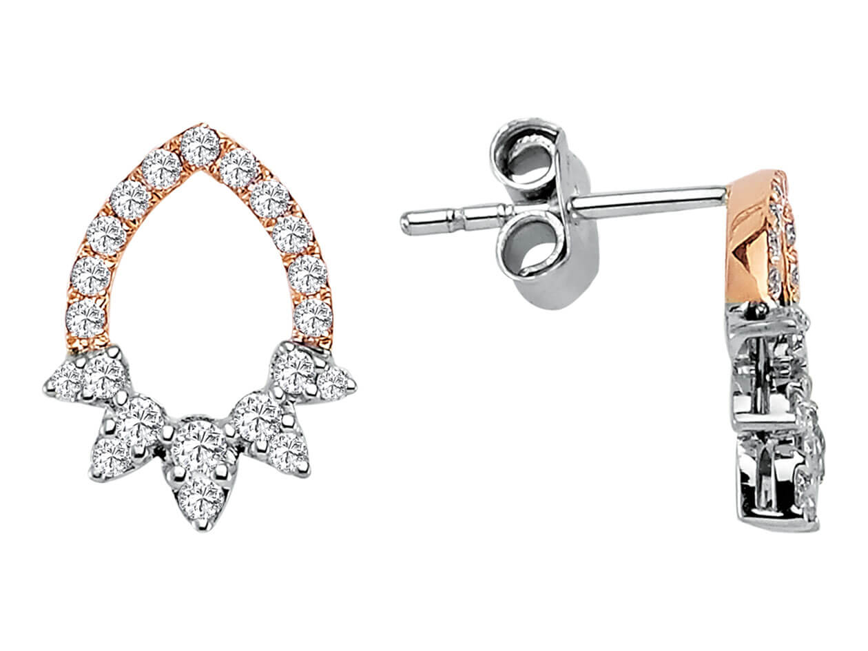Diamant Sonnenscheibe Schmuckset in 14K Rosegold - handgefertigter Diamantschmuck aus Feingold | Sirius Diamant