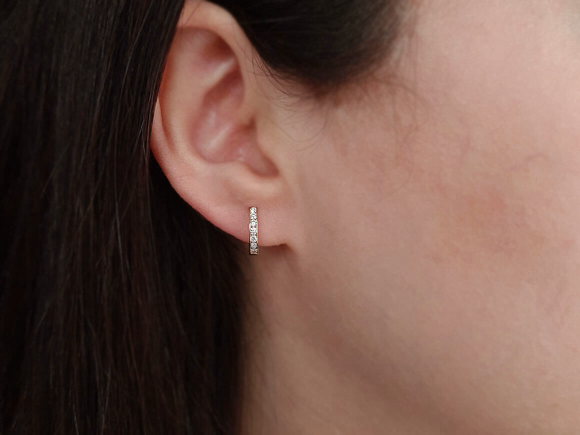 0,30 Gesamtkarat Diamant Creolen in 333 er 8 K Gelbgold - handgefertigter Diamantschmuck aus Feingold | Sirius Diamant