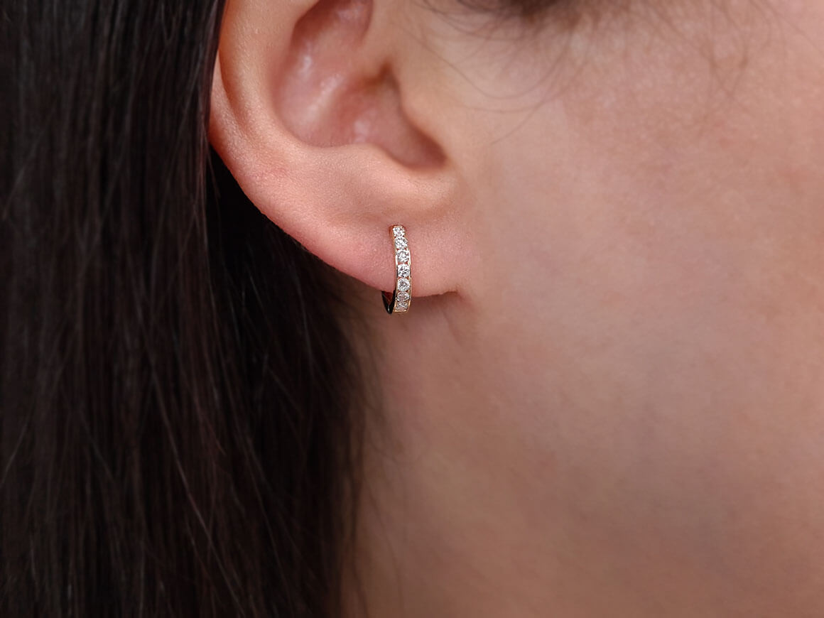 0,30 Gesamtkarat Diamant Creolen in 333 er 8 K Gelbgold - handgefertigter Diamantschmuck aus Feingold | Sirius Diamant
