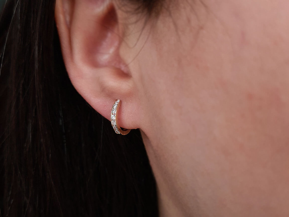0.30 total carat diamond hoop earrings in 333 8 K yellow gold