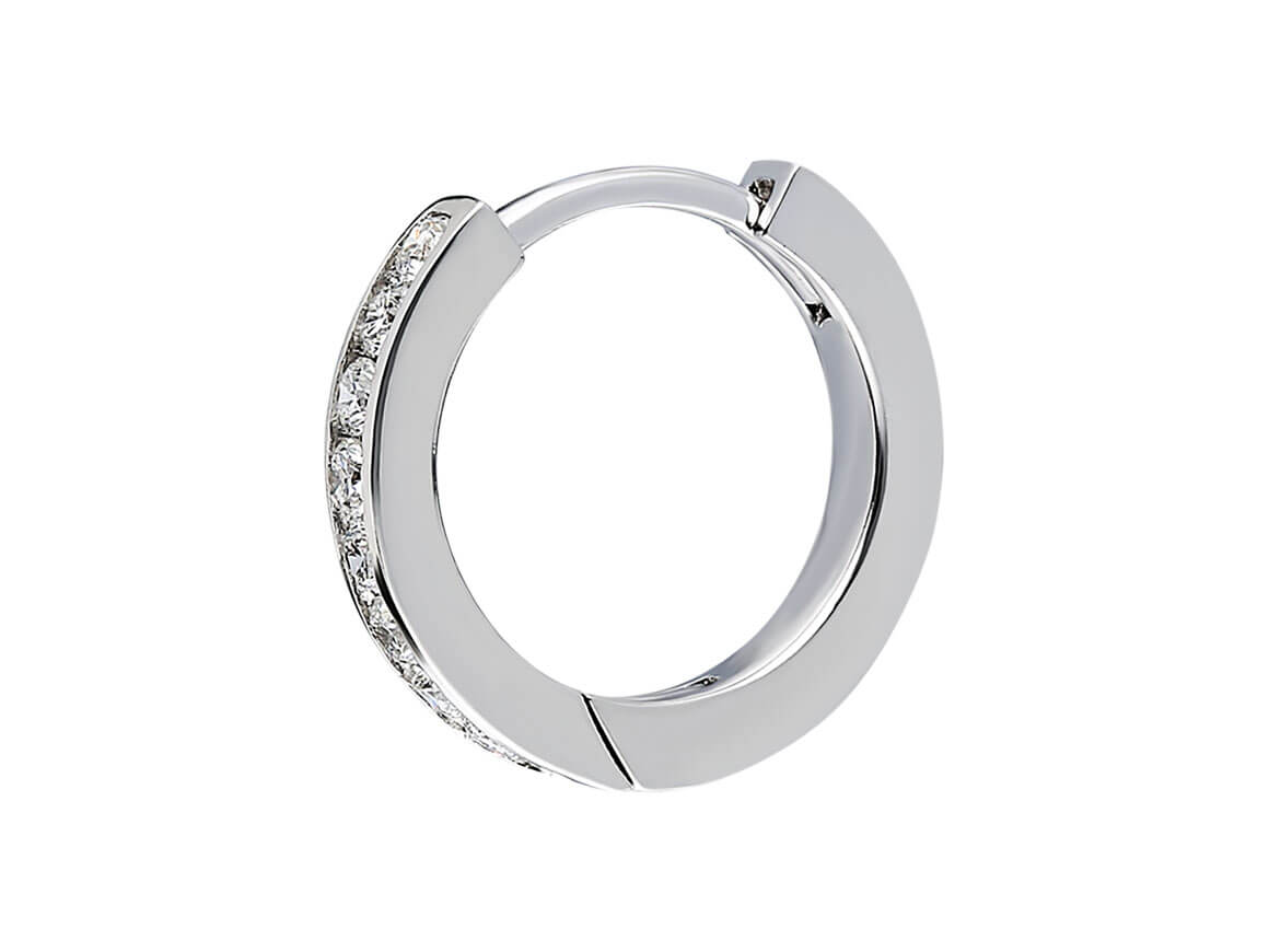 0,15 Gesamtkarat Diamant Herren Creolen in 333er 8K Weissgold - handgefertigter Diamantschmuck aus Feingold | Sirius Diamant