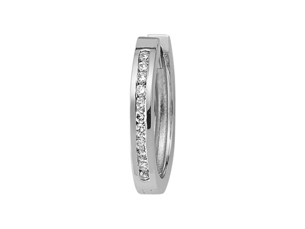 0,13 Carat Diamant Herren Creolen in 333er 8 Karat Weissgold - handgefertigter Diamantschmuck aus Feingold | Sirius Diamant