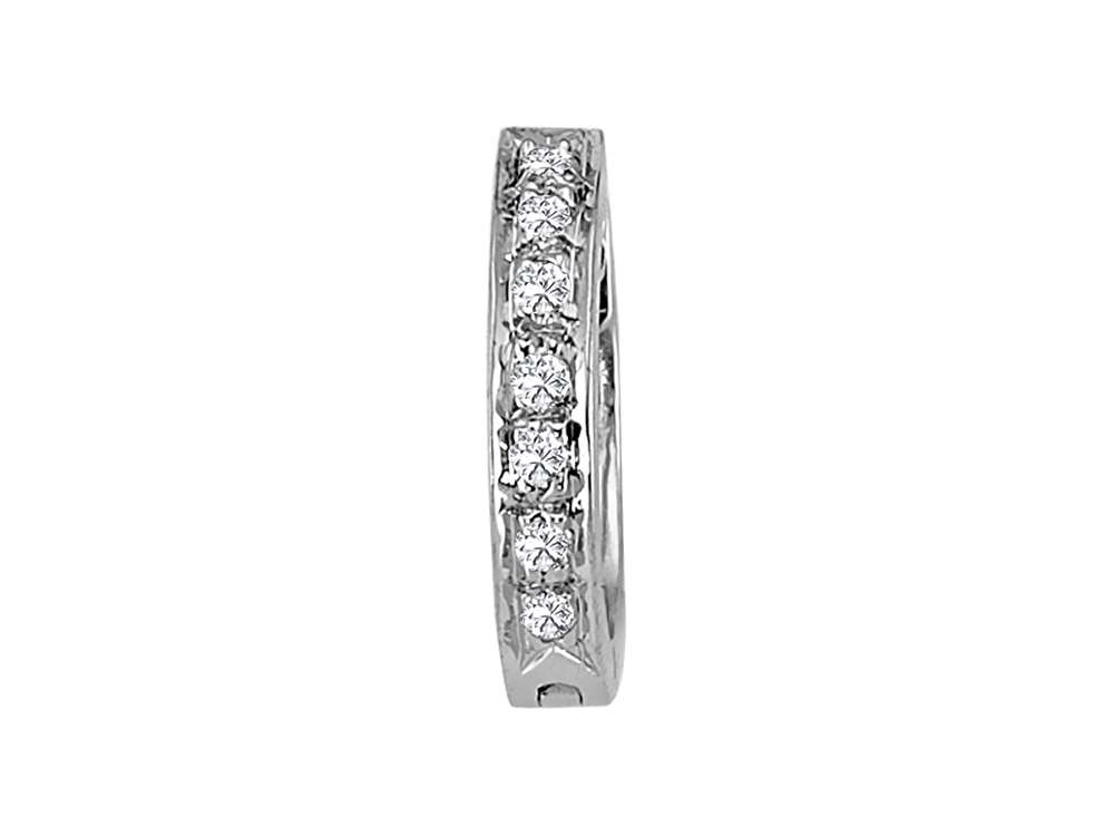 Boucles d'oreilles homme en or blanc 333 8 carats avec diamant de 0,05 carat