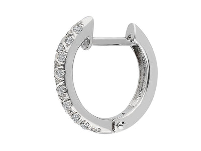 0.08 carat diamond men's hoop earring in 585 14 K white gold