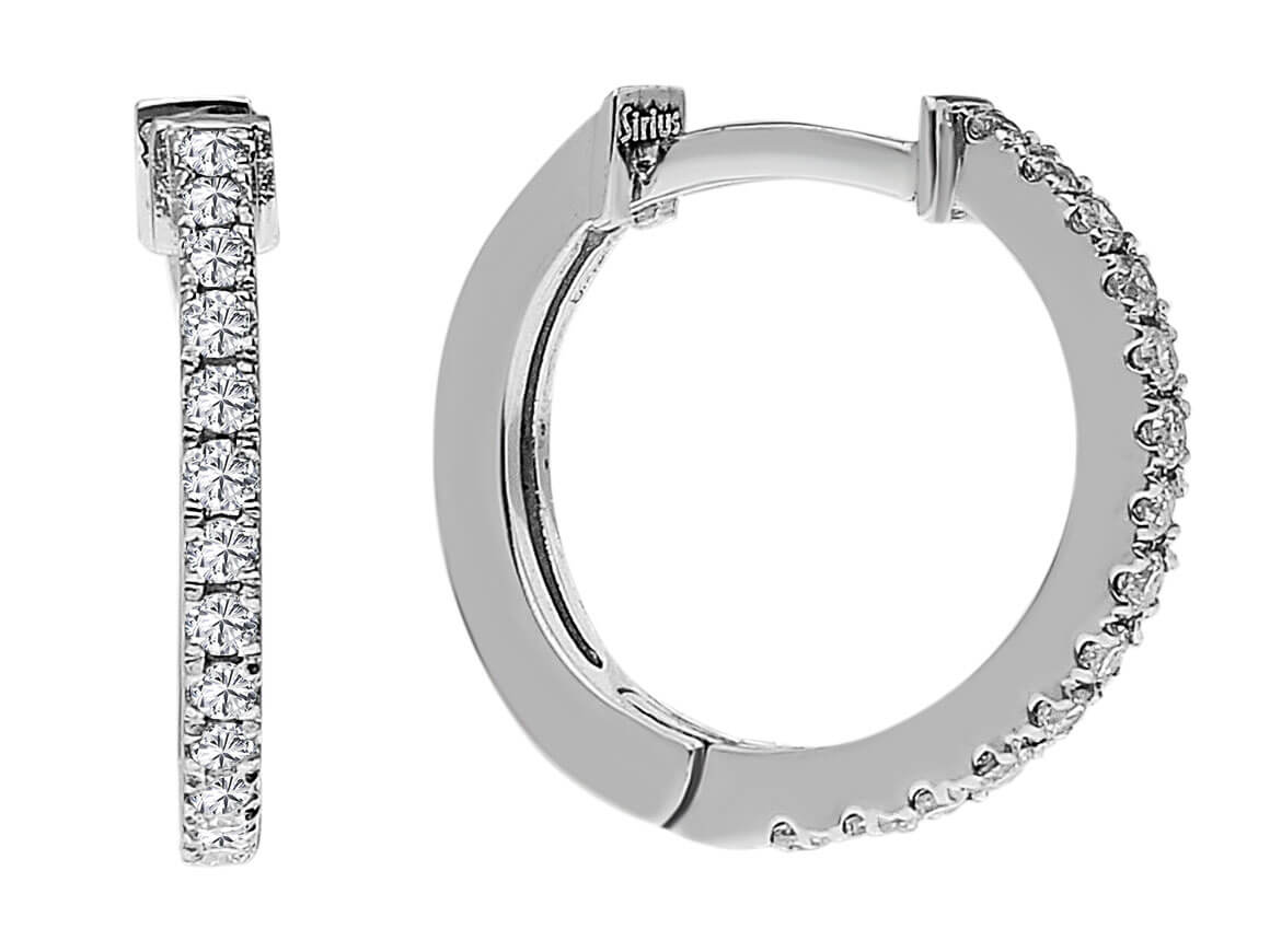 0,14 Karat Diamant Creolen in 585er 14 Karat Weißgold - handgefertigter Diamantschmuck aus Feingold | Sirius Diamant
