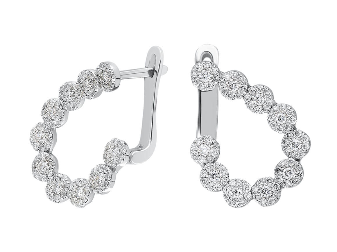 0.86 carat diamond hoop earring in 14 carat white gold