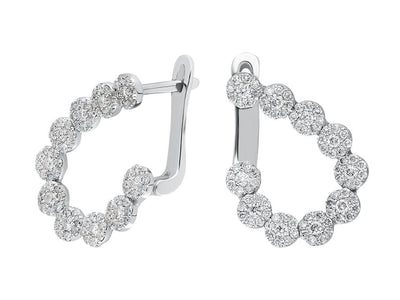 0.86 carat diamond hoop earring in 14 carat white gold