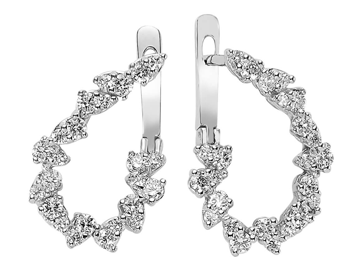 1,17 Carat Diamant Creolen in 585er 14 Karat Weißgold - handgefertigter Diamantschmuck aus Feingold | Sirius Diamant