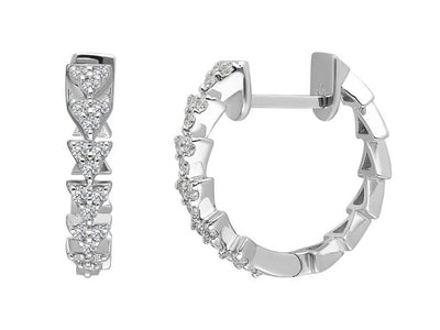 0.30 total carat diamond pangolin earrings in 14 carat white gold