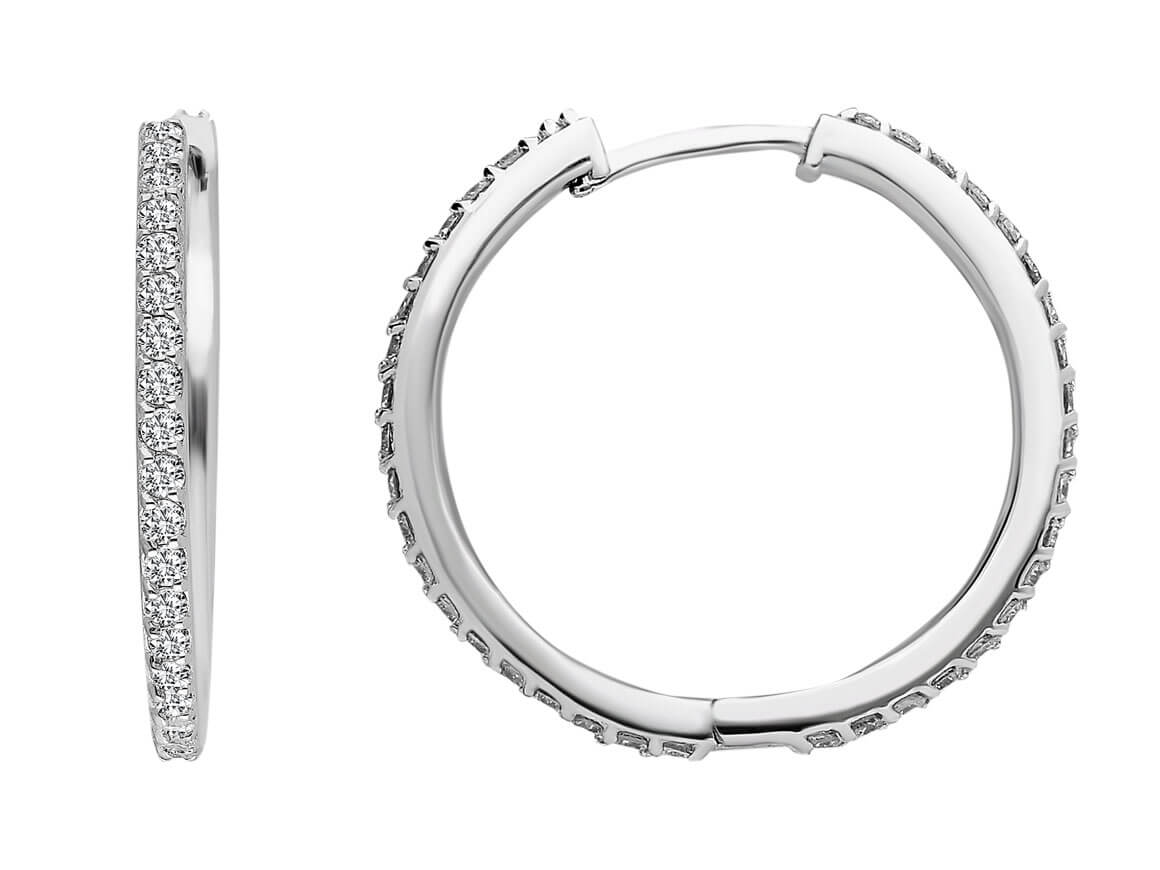 0.84 carat diamond hoop earrings