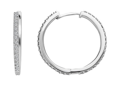 0.84 carat diamond hoop earrings