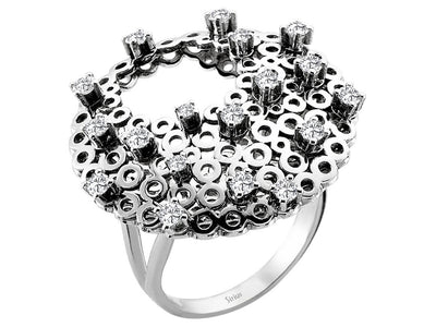 Diamond moon ladies ring