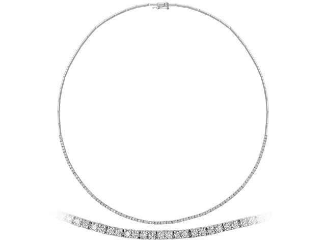 Collier tennis en or blanc 585 14 carats avec diamants de 1,24 carat