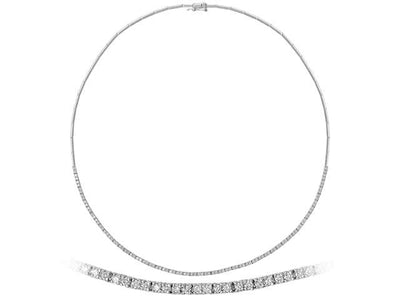 Collier tennis en or blanc 585 14 carats avec diamants de 1,24 carat