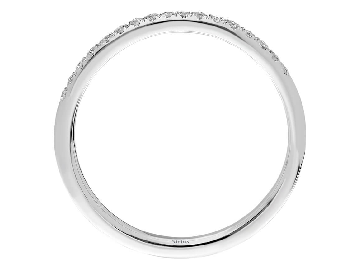 0,09 Karat Diamant halbrund Allianz in 585er 14K Gold Weißgold - handgefertigter Diamantschmuck aus Feingold | Sirius Diamant