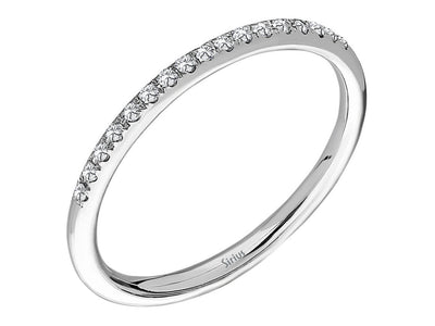 0.09 carat diamond half-round alliance in 585 14K gold white gold