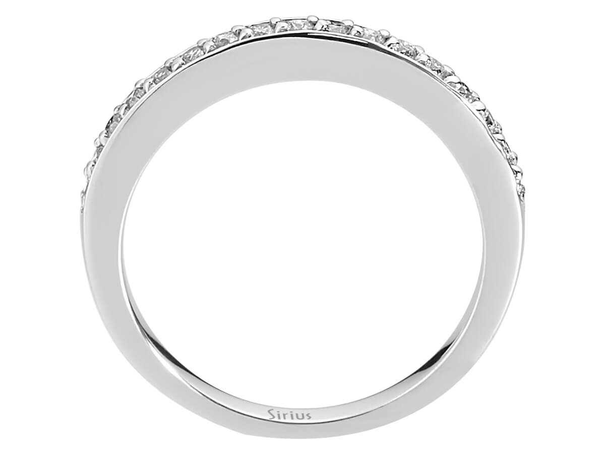 0,21 Karat Diamant Halbrunde Allianz - handgefertigter Diamantschmuck aus Feingold | Sirius Diamant